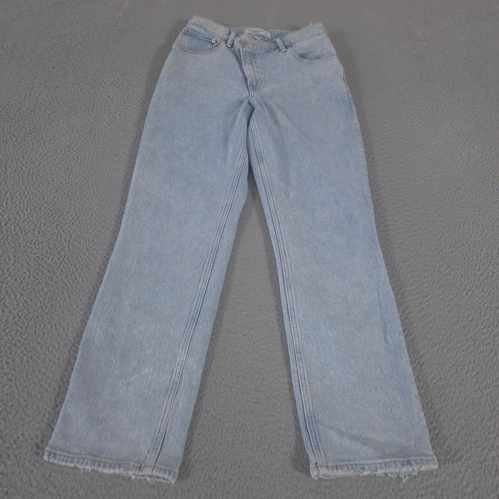 Abercrombie & Fitch Jeans Womens 27/4 Short Light Blue The 90s Straight Raw Hem